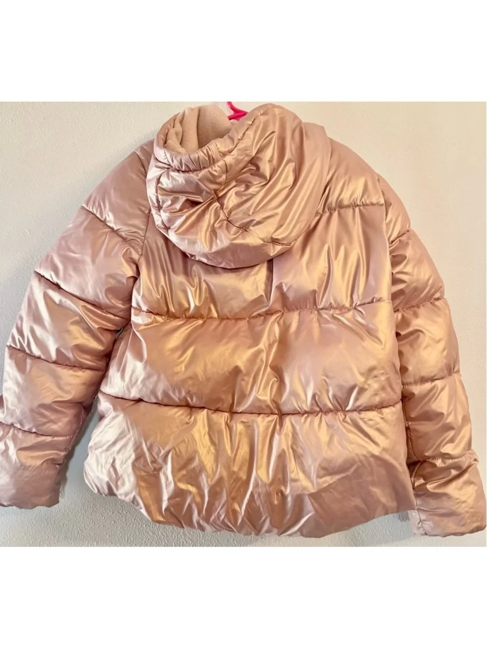 SwissTech Girls Rose Gold Metallic Puffer Jacket 7-8 Kids